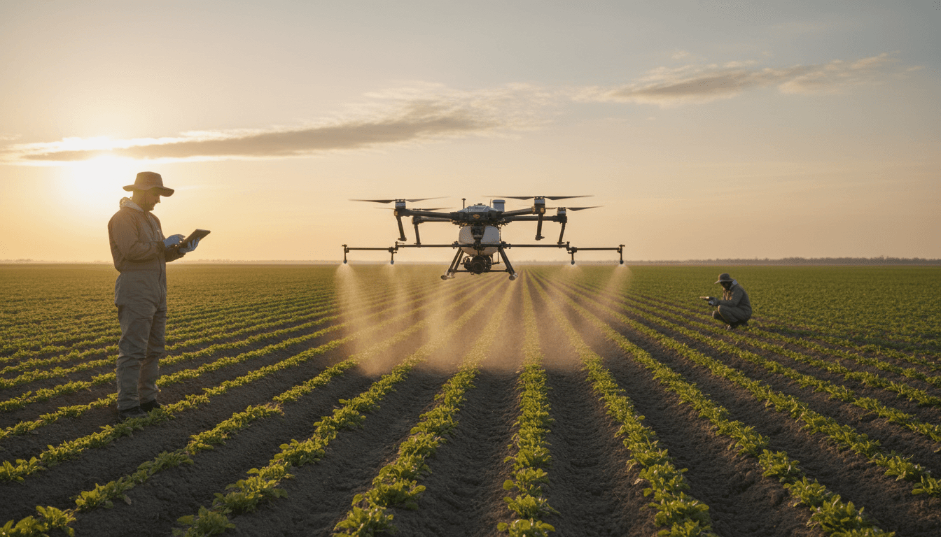 Aplicación de fertilización foliar desde dron